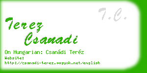 terez csanadi business card